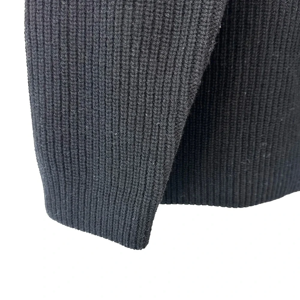 BANANA REPUBLIC Italian Wool Blend‎ Mock Neck Tunic Sweater • XL • black, gray